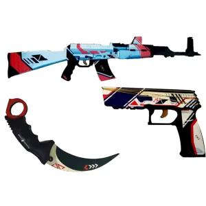 Ahşap Cs Go Yeni Set Tüfek Tabanca Bıçak Karambit Oyuncak