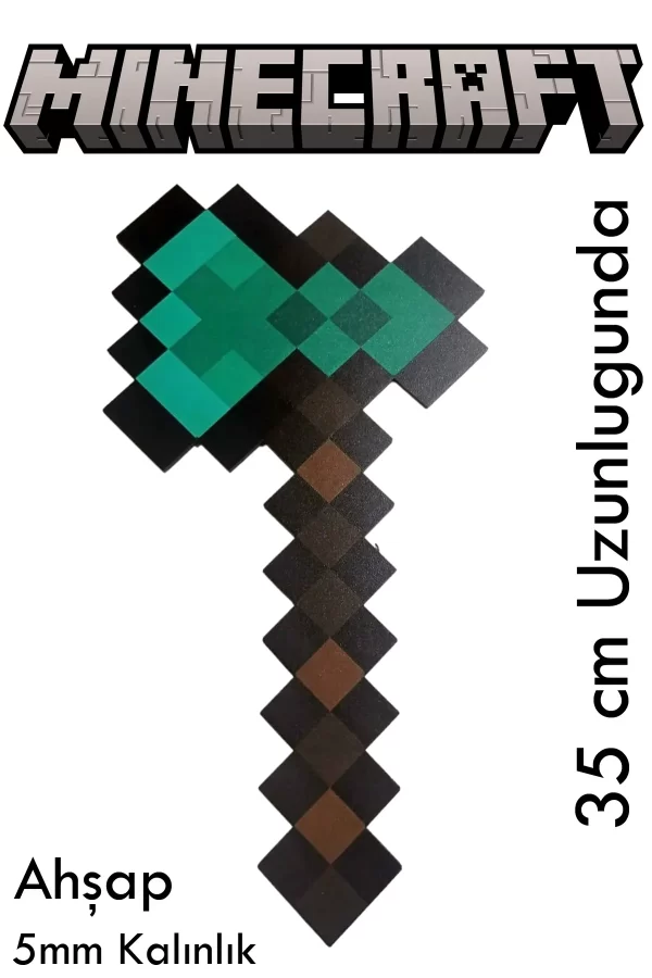 Ahşap Minecraft Oyuncak Figür Balta 35 Cm